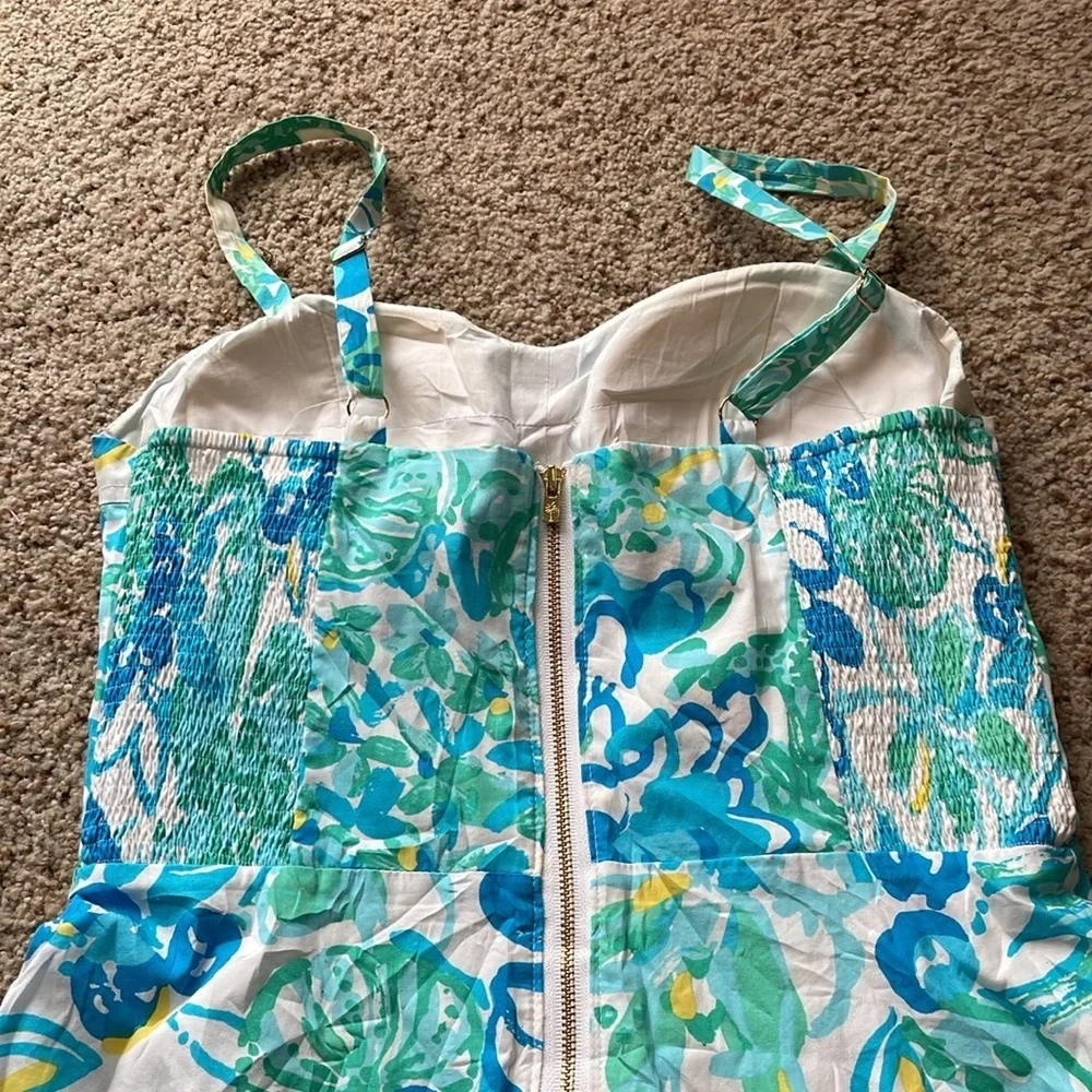 Lilly Pulitzer Floral Blue and Green mini dress size 2 - Picture 5 of 8